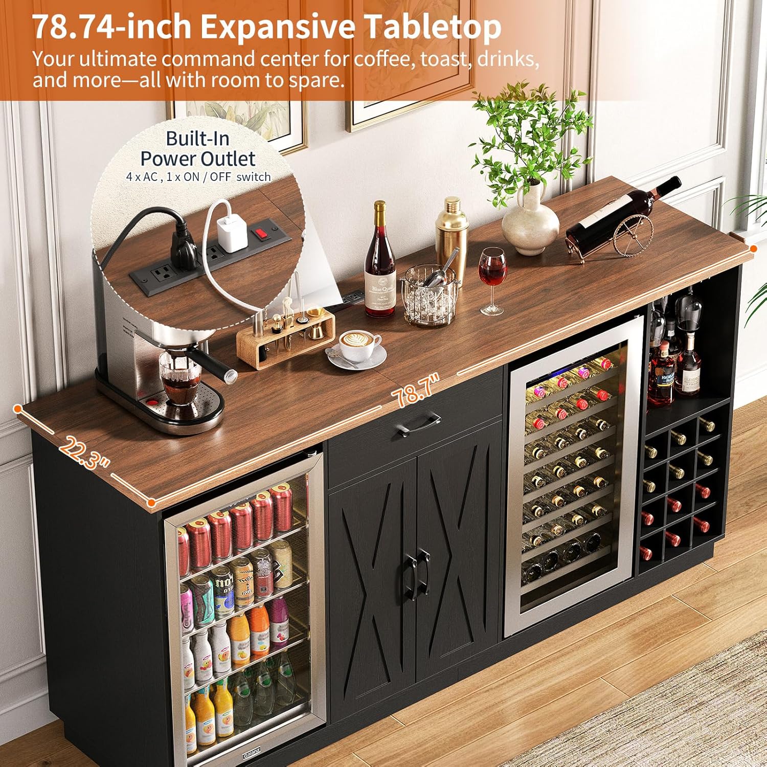 78,74 inch grote koffiebar-kas - Coffee Equipment Rack recensie en prijs