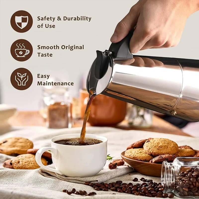 6 Cup Mokkapot Roestvrijstalen - Coffee Equipment Wholesale recensie en prijs