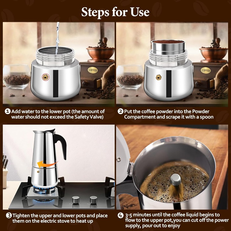 6 Cup Mokkapot Roestvrijstalen - Coffee Equipment Wholesale recensie en prijs