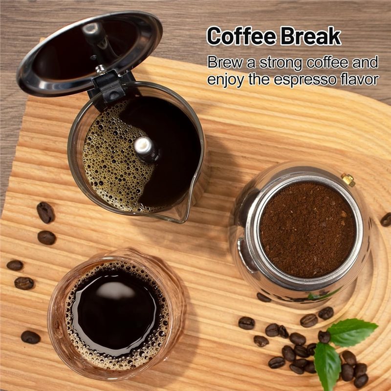 ABUI-Clear Glass 4 Cup Moka Po - Coffee Equipment Wholesale recensie en prijs