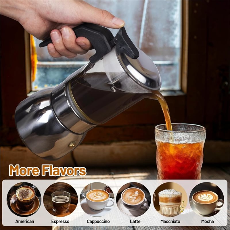 ABUI-Clear Glass 4 Cup Moka Po - Coffee Equipment Wholesale recensie en prijs